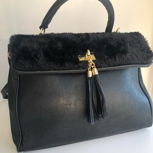 NWT Aldo top handle bag with fur trim